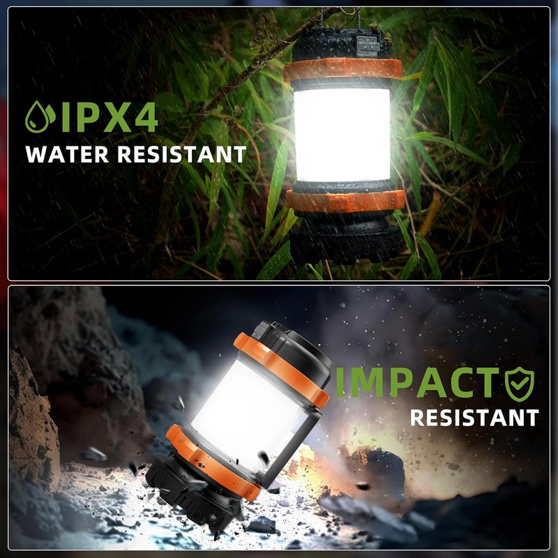 AlpsWolf Camping Lantern Rechargeable , Camping Flashlight 4000 Capacity, 6 Modes, IPX4 Waterproof, Led Lantern Camping, Hiking, Outdoor Recreations, Orange 1 Pack - Image 4